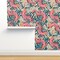 Pink Gator Bright Animal Alligator Maximalism Reptile Large Scale Tropical Floral Crocodile Custom Removable Wallpaper by Spoonflower Peel & Stick Wallpaper 2FT Wide 10520330
